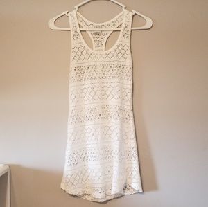 White Crochet Swim Suit Cover Up